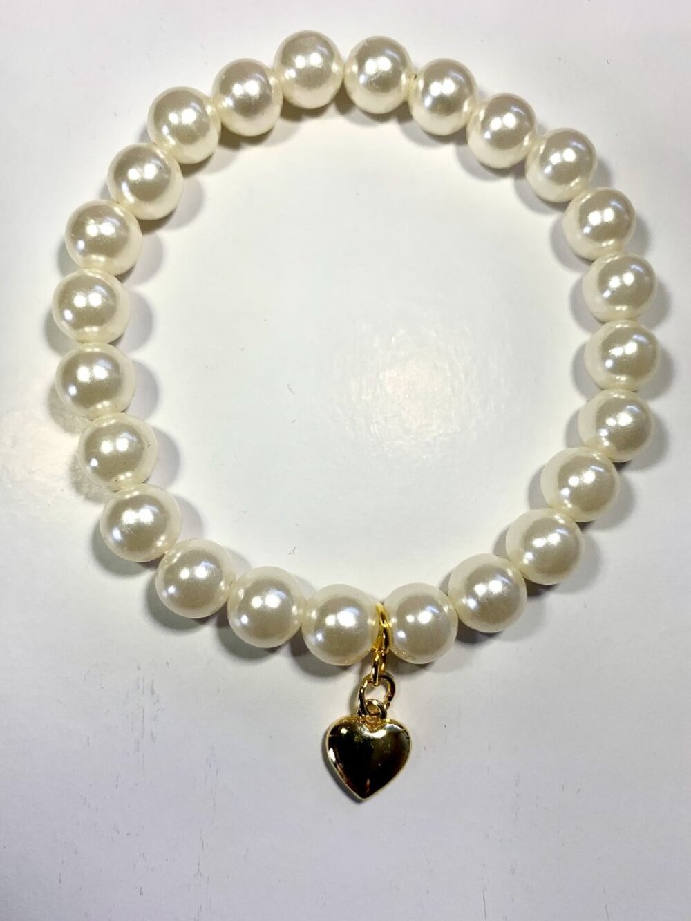 Handmade White Pearl Stretch Bracelet